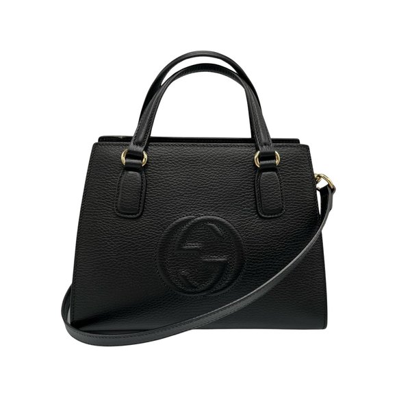 GUCCI Black Leather Shoulder Bag - Picture 1 of 10